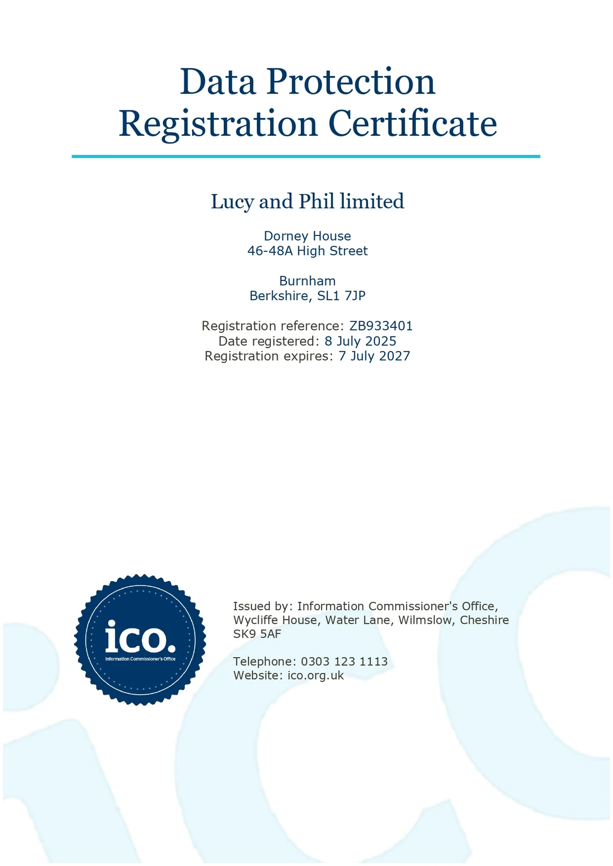 Information Commissioner's Office (ICO) Registration